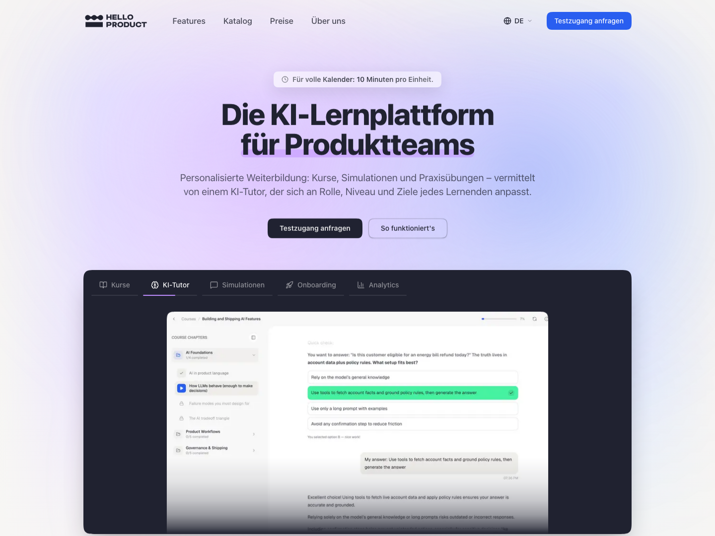 HelloProduct - AI Learning Platform for Product Teams